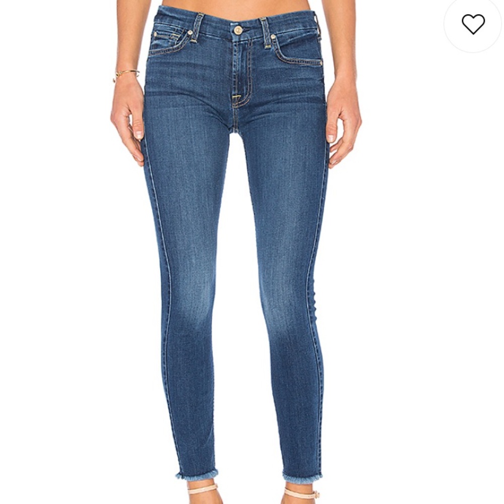 7FAM Ankle Skinny B(AIR) Reign Denim w/ Fray Hem